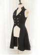 Immortal Moon Night Song Series Ouji Fashion Retro Elegant Casual Handsome Button Decoration Black Sleeveless Long Coat Vest
