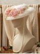 Violetta Series Ouji Fashion Elegant Vintage Pearl Lace Rose Hydrangea Flower Hat