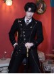 Forever Paperless Covenant Series Retro Ouji Fashion Lolita Gold Line Gold Button Decoration Handsome Long Sleeve Black Long Coat