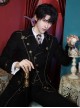 Forever Paperless Covenant Series Retro Ouji Fashion Lolita Gold Line Gold Button Decoration Handsome Long Sleeve Black Long Coat
