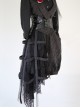Birdcage Side Yarn Design Ouji Fashion Retro Gothic Dark Style Loose Black Bloomers Shorts