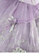 Ballet Elegant High Waist Irregular Hem Fit Flower Decorative Bownot Lace Embroidery Sweet Lolita Purple Sleeveless Dress Full Set