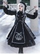 War Ending Series Ouji Fashion Dark Themed Black Handsome Cool Embroidered Lace Lolita Sleeveless Dress Suit