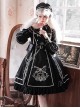 War Ending Series Ouji Fashion Dark Themed Black Handsome Cool Embroidered Lace Lolita Sleeveless Dress Suit