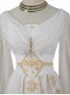 Gods Twilight Series Exquisite Gorgeous Embroidered Star Moon Metal Waist Chain Irregular Skirt Hem Classic Lolita Long Sleeve Dress