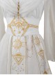 Gods Twilight Series Exquisite Gorgeous Embroidered Star Moon Metal Waist Chain Irregular Skirt Hem Classic Lolita Long Sleeve Dress