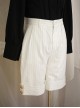 Stripe Series Ouji Fashion Temperament Gold Button White Bottom Black Stripe  Mid Waist Middle Length Shorts