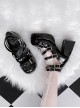 Briar Lady Series Dark Rivet Design Metal Buckle Chain Decoration Strap Chunky Heel Punk Lolita Shoes