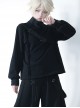 Functional Rabbit Series Ouji Fashion Cute Handsome Unique Asymmetric Stretch Strap Gothic Black Sweatshirt