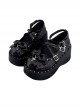 Devil Cross Series Sweet Cool Preppy Platform Metal Cross Bowknot Decorated Cross Strap Thick Soled Punk Lolita Shoes