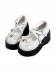 Devil Cross Series Sweet Cool Preppy Platform Metal Cross Bowknot Decorated Cross Strap Thick Soled Punk Lolita Shoes