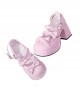 Moonlight Messenger Series Sweet Cool Bowknot Multilayer Strap Metal Ring Design Thick Heel Punk Lolita Shoes