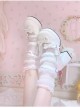 Moonlight Messenger Series Sweet Cool Bowknot Multilayer Strap Metal Ring Design Thick Heel Punk Lolita Shoes