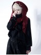 Functional Rabbit Series Ouji Fashion Dark Fairy Tale Exquisite Gold Button Crimson Long Rabbit Ears Female Hooded Cape Shawl