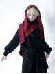 Functional Rabbit Series Ouji Fashion Dark Fairy Tale Exquisite Gold Button Crimson Long Rabbit Ears Female Hooded Cape Shawl