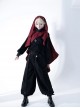 Functional Rabbit Series Ouji Fashion Dark Fairy Tale Exquisite Gold Button Crimson Long Rabbit Ears Female Hooded Cape Shawl