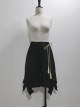 Black Star Series Ouji Fashion Golden Thread Decoration Bow Vintage Female Straight Black Shorts