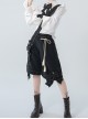 Black Star Series Ouji Fashion Golden Thread Decoration Bow Vintage Female Straight Black Shorts