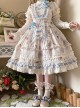 Deer Bell Girls Series Elegant Cute Animal Pattern Printing Lace Bowknot Decoration Ruffle Hem Classic Lolita Short Sleeve Dress OP