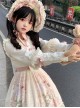 Daily Elegant Lace Neck Bowknot Ribbon Decorated Leg Lamb Sleeves Sweet Lolita Cotton Long Sleeve Blouse