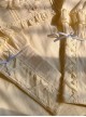 Daily Elegant Lace Neck Bowknot Ribbon Decorated Leg Lamb Sleeves Sweet Lolita Cotton Long Sleeve Blouse
