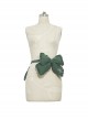Limited Flowering Period Series Ouji Fashion Vintage Flounce Decoration Pattern Embroidery Green Big Bow Shaped Waist Tie Belt