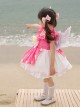 Spring Summer Variety Sakura Cute Three Dimensional Doll Flower Decoration Cosplay Princess Sweet Lolita Kids Sleeveless Dress