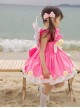 Spring Summer Variety Sakura Cute Three Dimensional Doll Flower Decoration Cosplay Princess Sweet Lolita Kids Sleeveless Dress