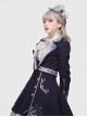 Sheffield Series College Style Navy Blue Embroidery Striped British Military Uniform Style Ouji Fashion Lolita Sleeveless Dress Coat Set