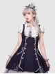 Sheffield Series College Style Navy Blue Embroidery Striped British Military Uniform Style Ouji Fashion Lolita Sleeveless Dress Coat Set