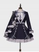 Sheffield Series Ouji Fashion Lolita College Style Navy Blue Embroidery Striped British Military Uniform Style Female Cloak Epaulets Cape