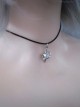 Dark Handsome Handmade Star Gem Pearl Decoration Gothic Lolita Clavicle Black Necklace