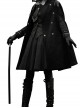 Judge Oath Series Ouji Fashion Military Epaulet Exquisite Silver Buttons Cool Long Double Sided Woolen Black Cape