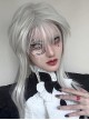 Killing God Ouji Fashion Subculture Y2K Gothic White Gray Long Hair Full Head Wig