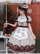 Mera Afternoon Tea Series Classic Exquisite Fork Spoon Embroidery Print Pattern Design Bowknot Decoration Classic Lolita Puff Sleeve Dress Set