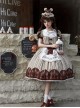 Mera Afternoon Tea Series Classic Exquisite Fork Spoon Embroidery Print Pattern Design Bowknot Decoration Classic Lolita Puff Sleeve Dress Set