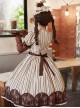 Mera Afternoon Tea Series Classic Exquisite Fork Spoon Embroidery Print Pattern Design Bowknot Decoration Classic Lolita Puff Sleeve Dress Set