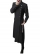Abstinence Series Ouji Fashion Metal Button Single Breast Slim Fit Stand Up Collar Black Extended Section Long Sleeve Coat