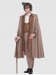 Sheffield Series Elegant Exquisite Embroidery Striped British Military Uniform Style Ouji Fashion Khaki Male Large Cloak