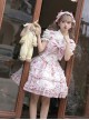 Sewing Doll Series Cute Daily Animal Doll Print Bowknot Decoration Multi Layer Ruffled Skirt Sweet Lolita Skirt Camisole Top Set