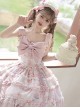 Sewing Doll Series Cute Daily Animal Doll Print Bowknot Decoration Multi Layer Ruffled Skirt Sweet Lolita Skirt Camisole Top Set