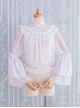 Daily All Match Ruffle Neckline Lace Double Lace Trumpet Cuffs Sweet Lolita Long Sleeve Inner Bottoming Shirt