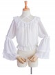 Daily All Match Ruffle Neckline Lace Double Lace Trumpet Cuffs Sweet Lolita Long Sleeve Inner Bottoming Shirt