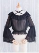 Daily All Match Ruffle Neckline Lace Double Lace Trumpet Cuffs Sweet Lolita Long Sleeve Inner Bottoming Shirt