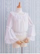 Daily All Match Ruffle Neckline Lace Double Lace Trumpet Cuffs Sweet Lolita Long Sleeve Inner Bottoming Shirt