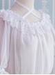 Daily All Match Ruffle Neckline Lace Double Lace Trumpet Cuffs Sweet Lolita Long Sleeve Inner Bottoming Shirt