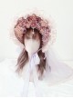 Spring Gift Box Series Handmade Flower Wedding Gorgeous Tea Party Pearl Flower Lace Decoration Ribbon Veil Classic Lolita Hat