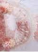 Spring Gift Box Series Handmade Flower Wedding Gorgeous Tea Party Pearl Flower Lace Decoration Ribbon Veil Classic Lolita Hat