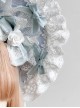Gorgeous Delicate Handmade Bowknot Flower Decoration Ribbon Lace Design Classic Lolita Ice Blue Bonnet Headband