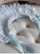 Gorgeous Delicate Handmade Bowknot Flower Decoration Ribbon Lace Design Classic Lolita Ice Blue Bonnet Headband